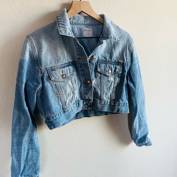 Twelve By Ontwelfth Women’s Cropped Distressed Tulle Detail Size M - Picture 7 of 8